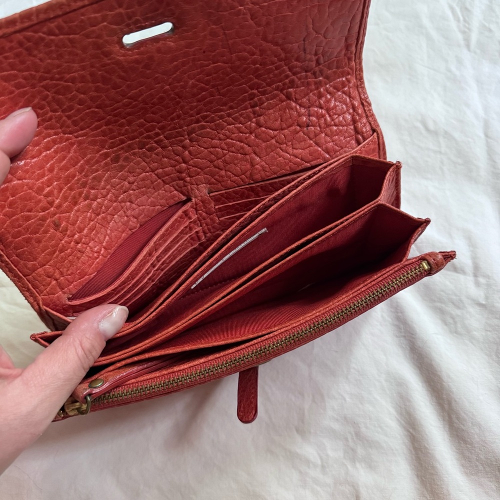 Pilcro and The Letterpress Anthropologie Leather‎ Wallet in Coral - Picture 4 of 5
